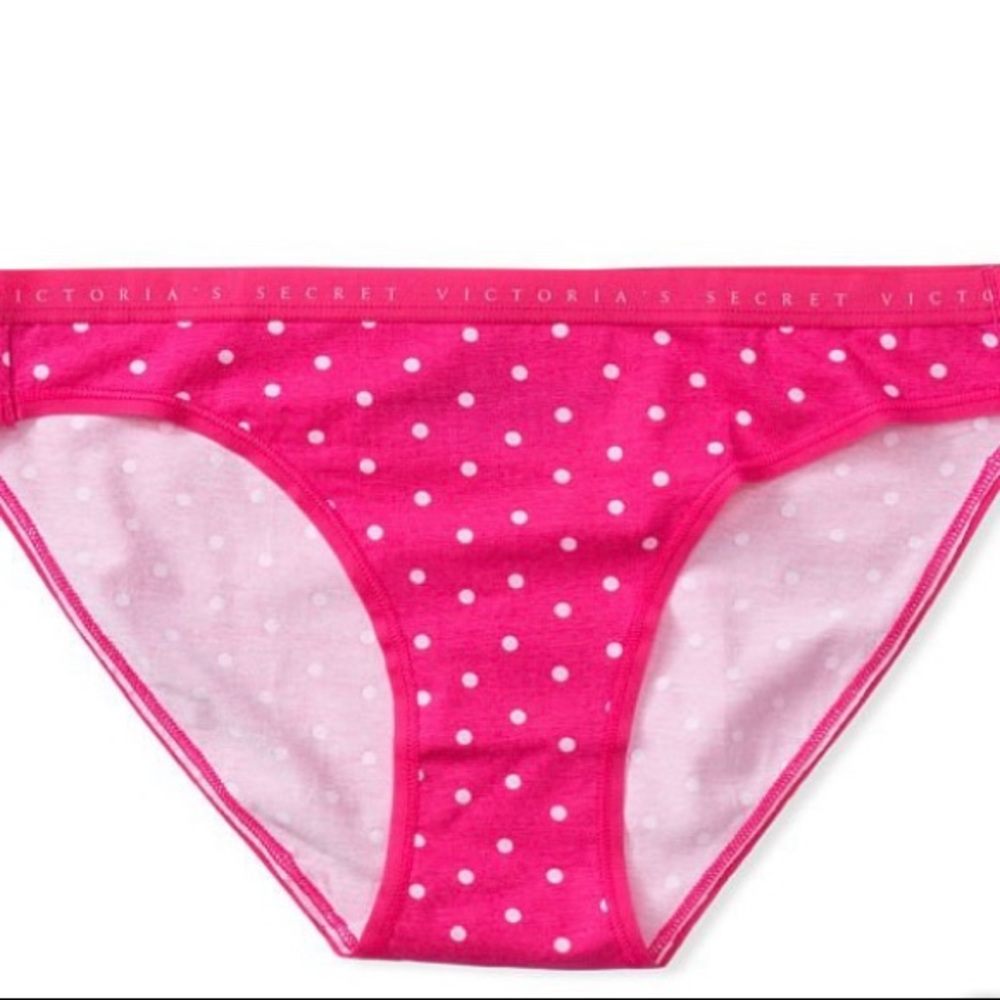 NWT Victoria’s Secret Pink Polka Dot cotton bikini Sz M
